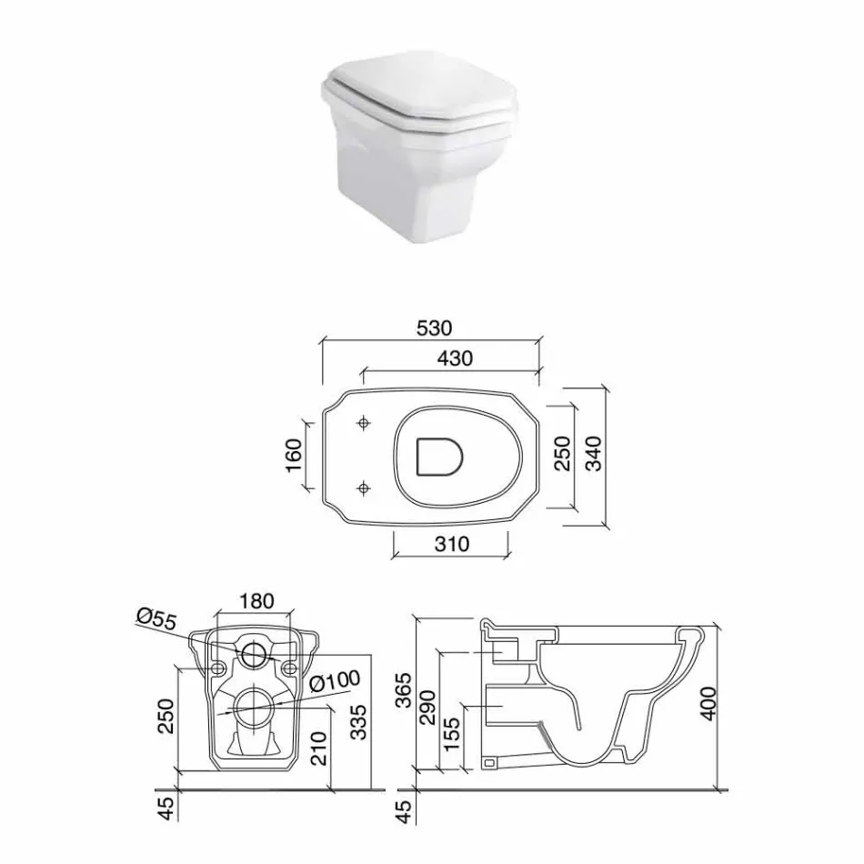 Wiszący wazon z białej ceramiki w stylu klasycznym, wyprodukowany we Włoszech - Nausica Viadurini