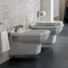 Wiszący wazon z białej ceramiki w stylu klasycznym, wyprodukowany we Włoszech - Nausica Viadurini