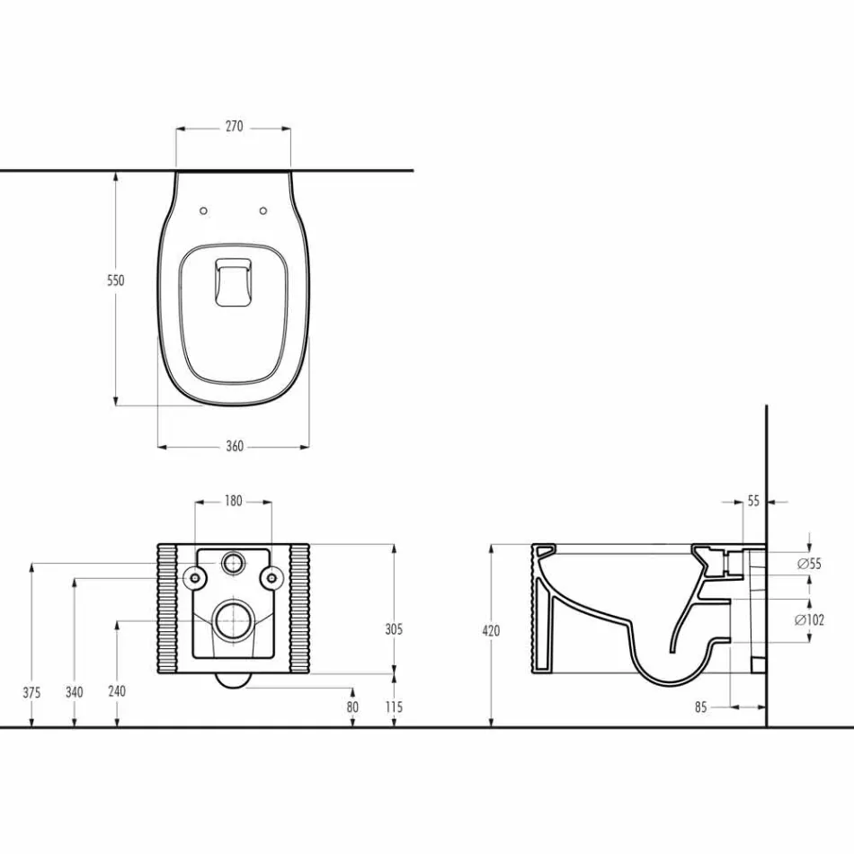 Wiszący ceramiczny wazon o nowoczesnym designie wykonany we Włoszech, Hamlet Viadurini