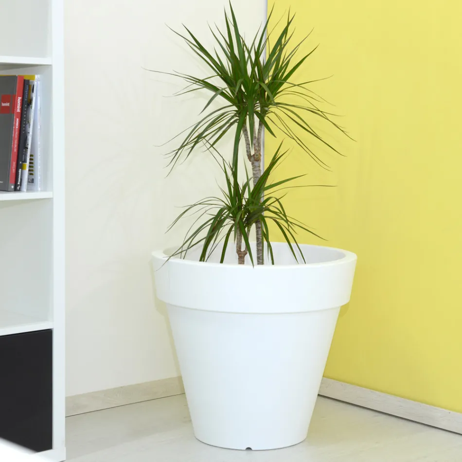 Okrągły kolorowy wazon ogrodowy lub z oświetleniem Made in Italy - Avanas Viadurini