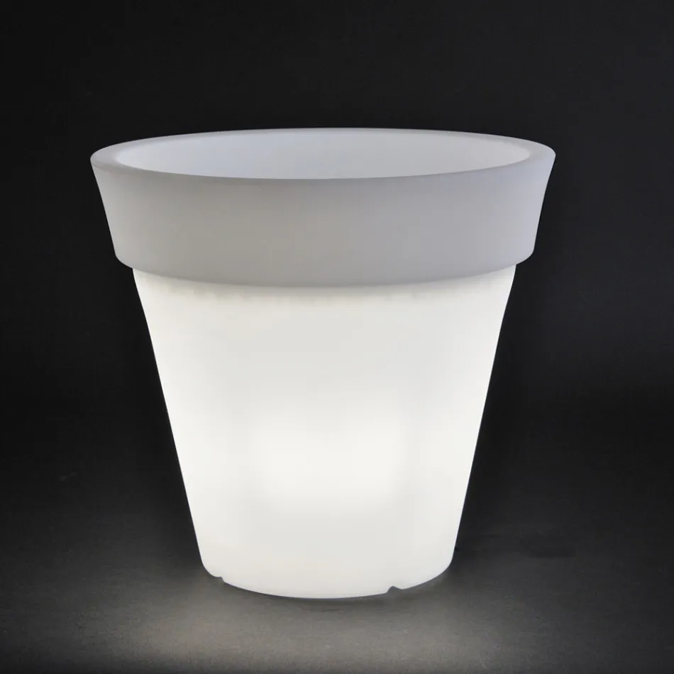 Okrągły kolorowy wazon ogrodowy lub z oświetleniem Made in Italy - Avanas Viadurini