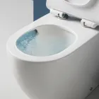 Aralia White Ceramic Toaleta Cyklonowa montowana na podłodze z deską sedesową o cichym opadaniu Viadurini