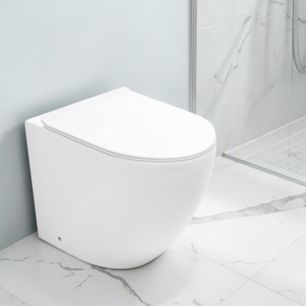 Aralia White Ceramic Toaleta Cyklonowa montowana na podłodze z deską sedesową o cichym opadaniu Viadurini