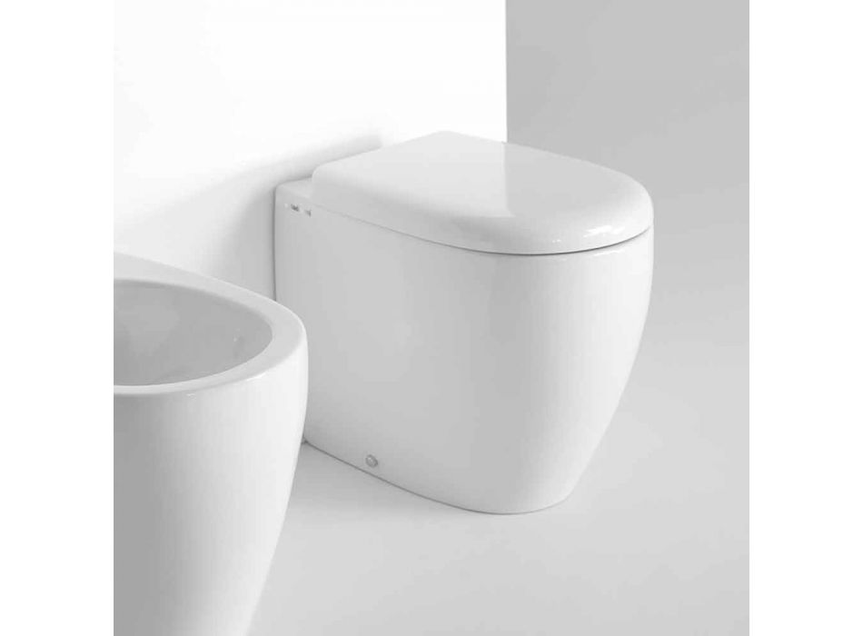 Toaleta stojąca na podłodze w nowoczesnym stylu z kolorowej ceramiki Made in Italy - Lauretta Viadurini