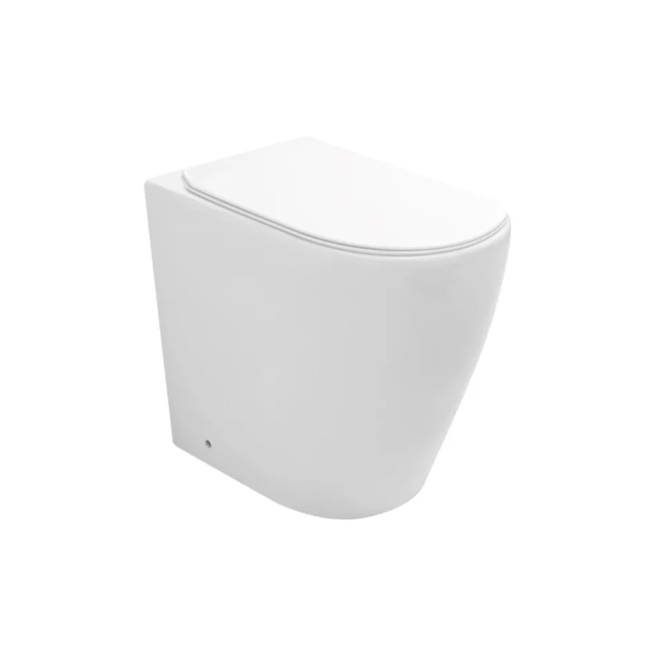 Toaleta ceramiczna Oleander z wysuwaną spłuczką i wolnoopadającym siedziskiem Viadurini