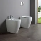 Toaleta ceramiczna Oleander z wysuwanym odpływem i wolnoopadającą deską sedesową Viadurini