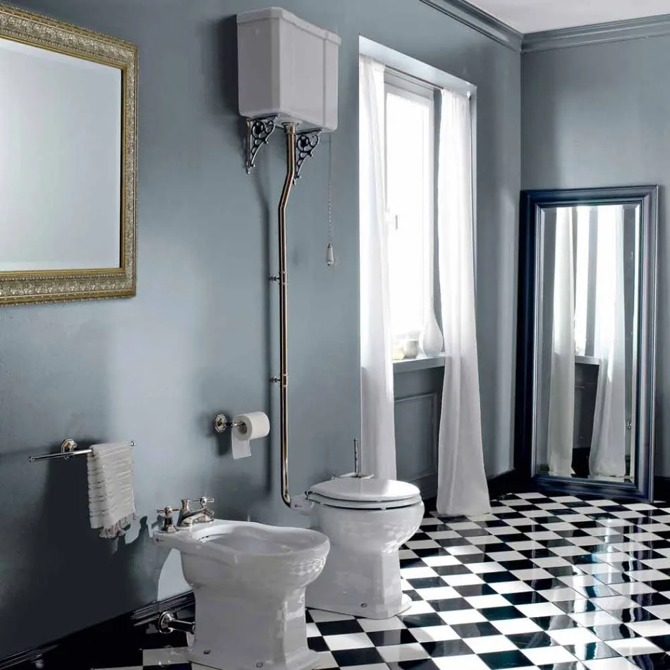 Ceramiczny wazon podłogowy z kasetą Made in Italy - Marwa Viadurini