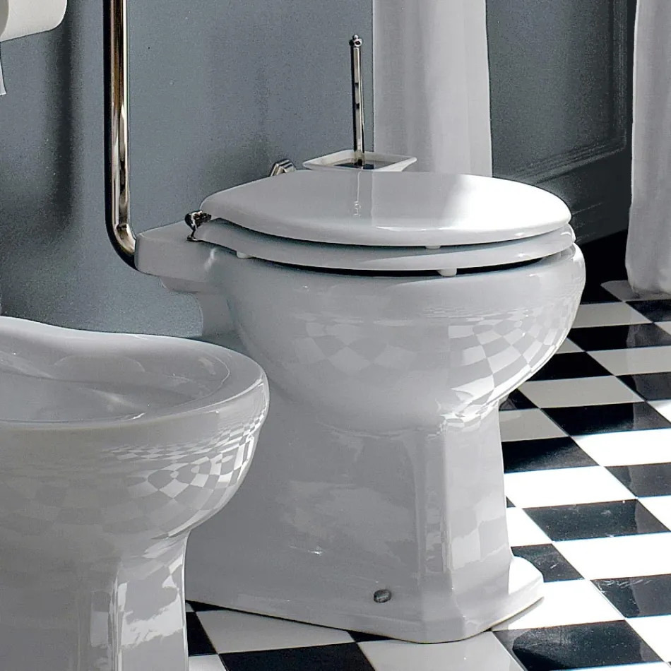 Ceramiczny wazon podłogowy z kasetą Made in Italy - Marwa Viadurini