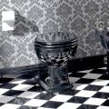 Wc Klasyczny wazon podłogowy z czarnej ceramiki z siedziskiem, wyprodukowany we Włoszech - Marwa