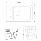 Nowoczesny, biały ceramiczny WC Sun Square, wykonany we Włoszech Viadurini