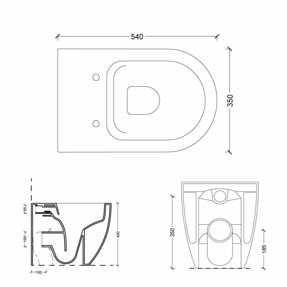 Nowoczesna miska ceramiczna biała Shine Square Rimless wykonana we Włoszech Viadurini