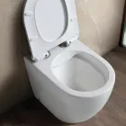 Aster White Ceramic Rimless Floor Mounted Toaleta z wolnoopadającą deską sedesową   Viadurini