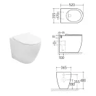 Aster White Ceramic Rimless Floor Mounted Toaleta z wolnoopadającą deską sedesową   Viadurini
