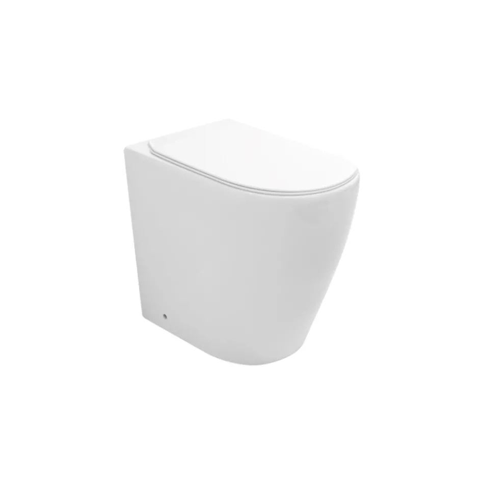 Toaleta bezrantowa z wolnoopadającą deską ceramiczną Thermoset - Oleander Viadurini
