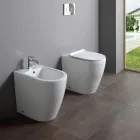 Toaleta bezrantowa z wolnoopadającą deską ceramiczną Thermoset - Oleander Viadurini