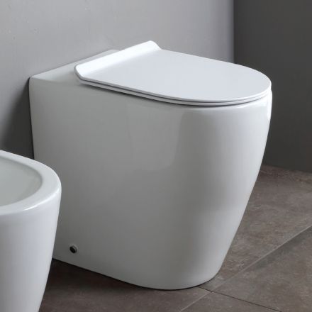 Toaleta bezrantowa z wolnoopadającą deską ceramiczną Thermoset - Oleander Viadurini