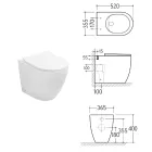 Dwukolorowa matowa ceramiczna toaleta bezrantowa Aster z wolnoopadającą deską sedesową   Viadurini