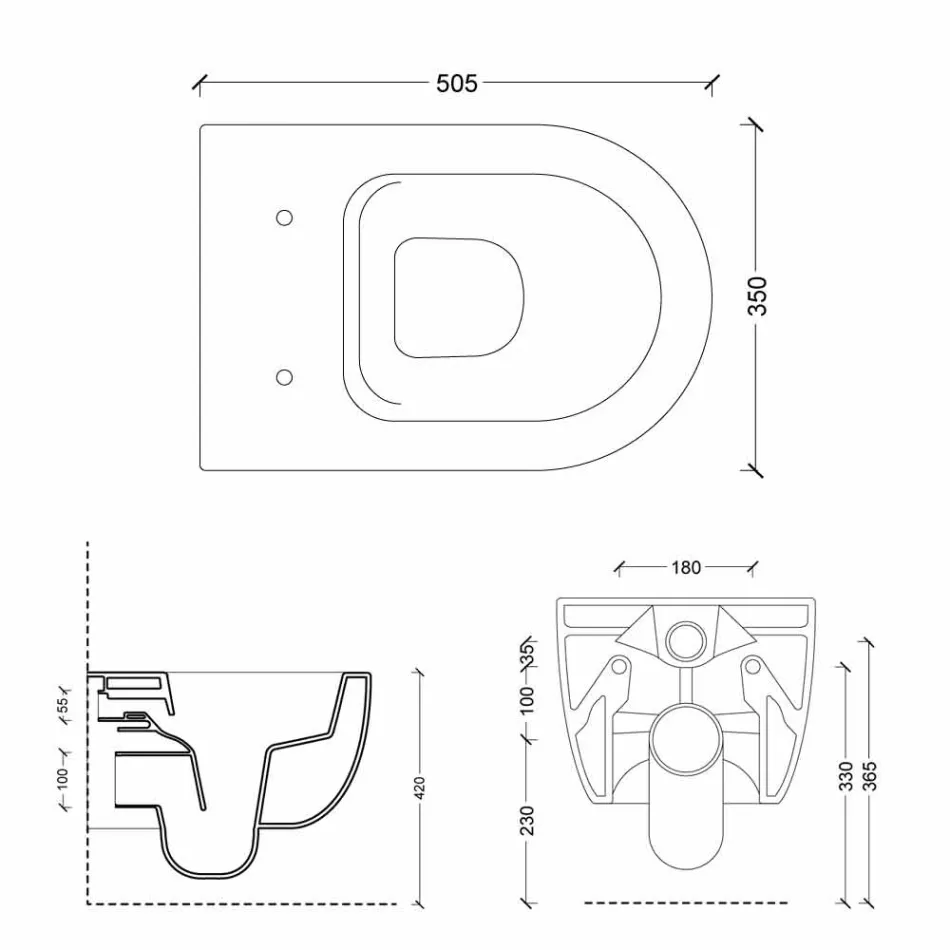 Nowoczesny design ceramiczny wiszący ścienny Star 50x35 wykonany we Włoszech Viadurini