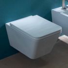 Ceramiczna toaleta naścienna, nowoczesny design, Sun Square wykonany we Włoszech Viadurini