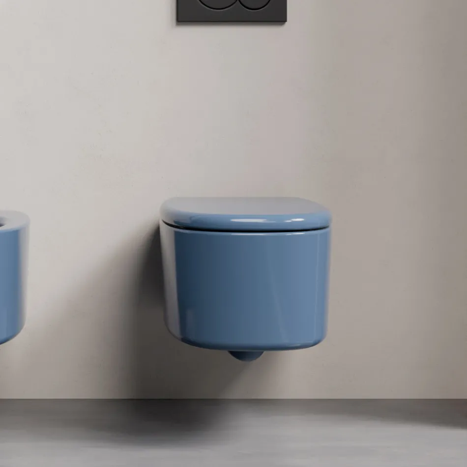 Ceramiczna muszla klozetowa wisząca w różnych kolorach, wyprodukowana we Włoszech – dla dziewczynki Viadurini