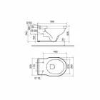 Wc Zawieszony wazon klasyczny styl z białej ceramiki Wyprodukowano we Włoszech - Marwa Viadurini