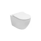Podwieszana toaleta bezrantowa z wolnoopadającą ceramiczną deską sedesową – Juniper   Viadurini