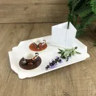 Prostokątna taca kuchenna w jakości białego Corianu Made in Italy - Ivanova Viadurini