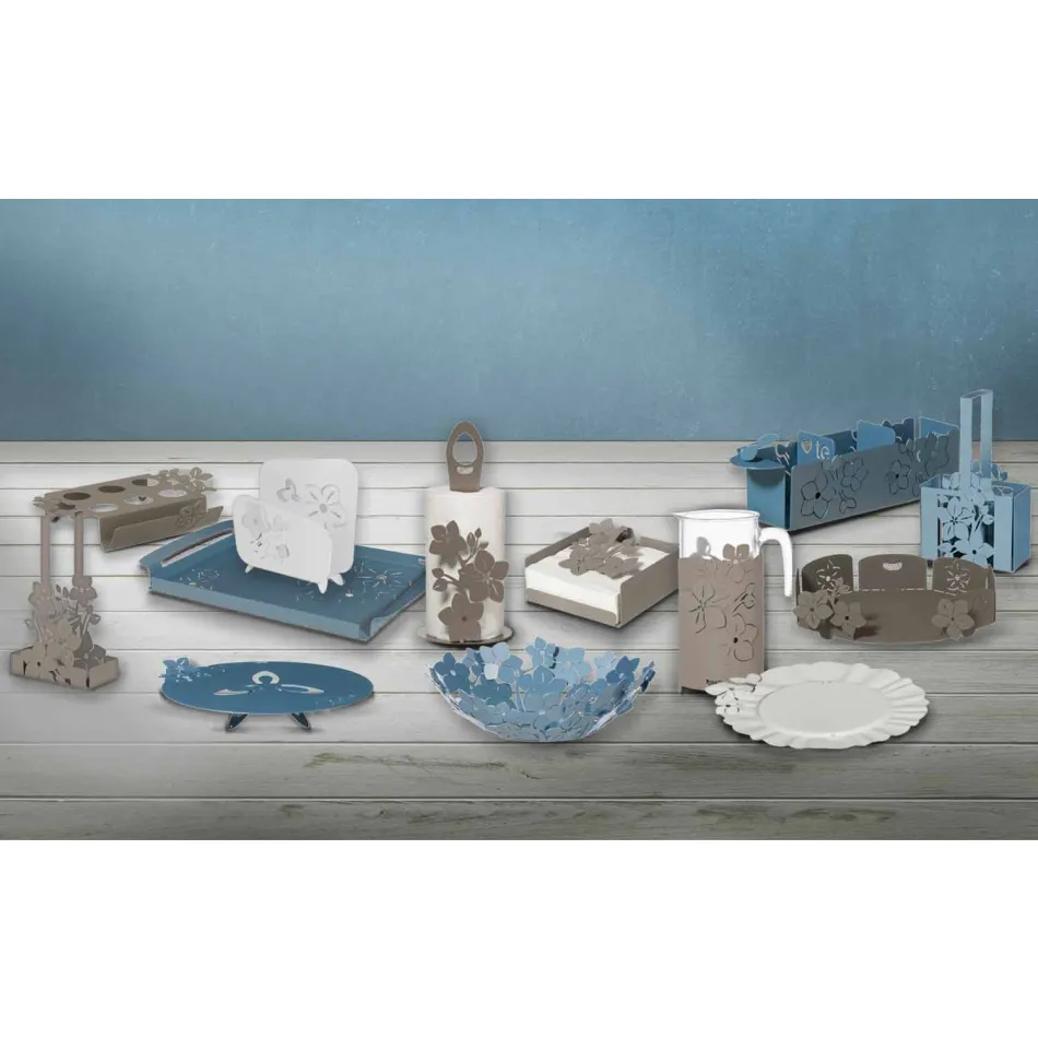 Taca z kwiatami w ręcznie robionym żelazie Made in Italy - Marken Viadurini