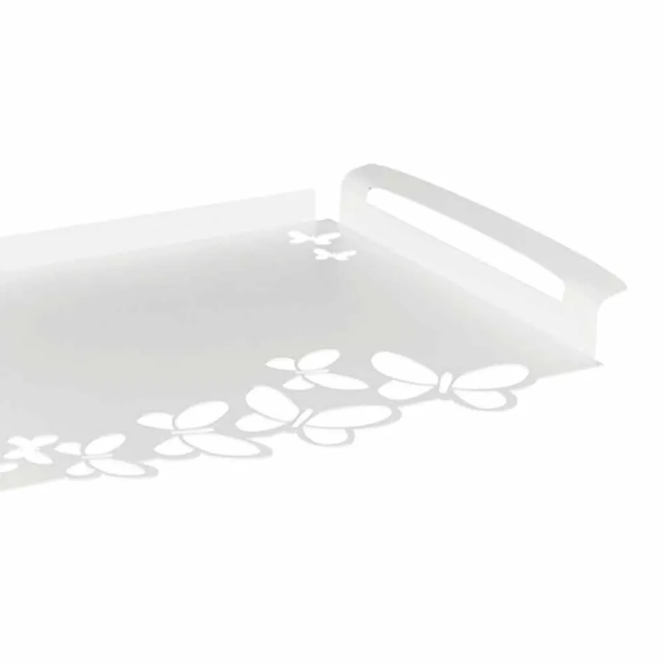 Biała, beżowa lub z kości słoniowej żelazna taca do serwowania Made in Italy - Leiden Viadurini