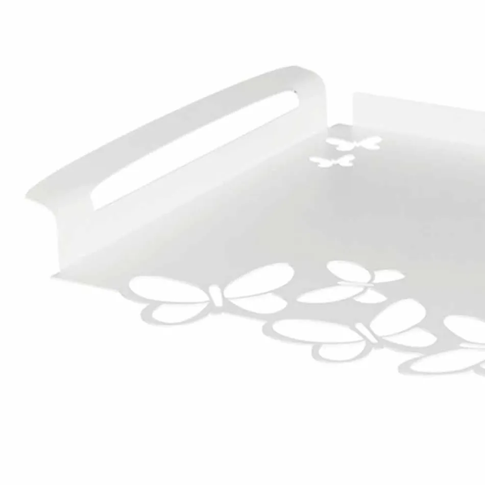 Biała, beżowa lub z kości słoniowej żelazna taca do serwowania Made in Italy - Leiden Viadurini