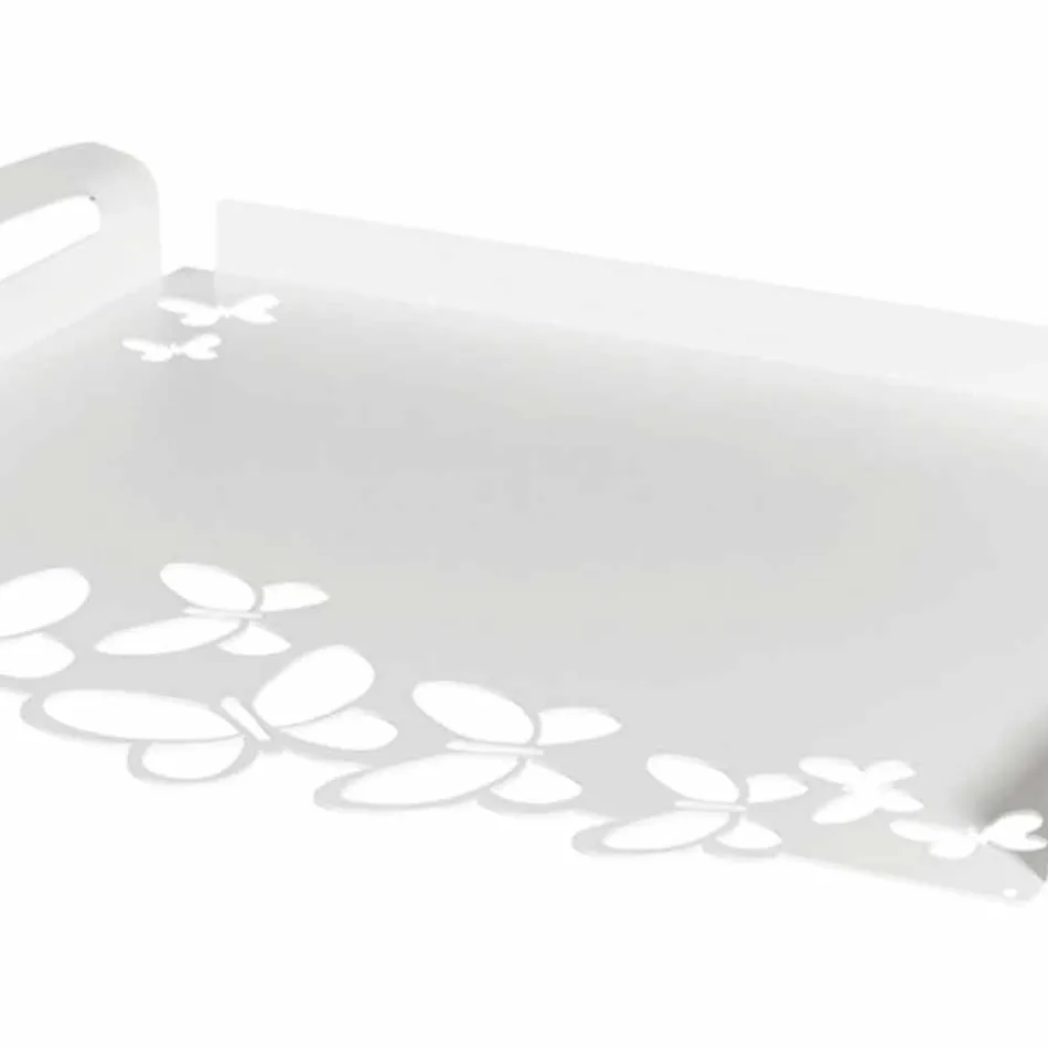 Biała, beżowa lub z kości słoniowej żelazna taca do serwowania Made in Italy - Leiden Viadurini