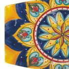 Zaokrąglona prostokątna taca z kolorowymi dekoracjami dolomitu - Cabria Viadurini