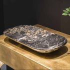 Elegancka taca z marmuru Portoro Made in Italy - Ethereal Viadurini