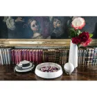 Nowoczesna okrągła taca z białego marmuru z Carrary Made in Italy - Chet Viadurini