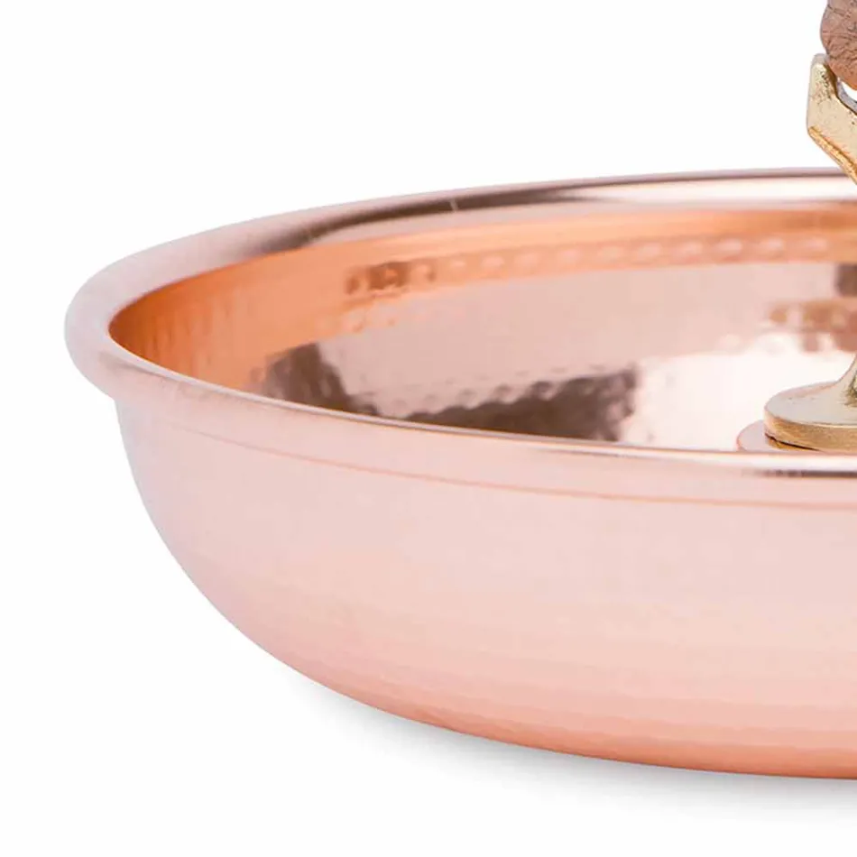 Ręcznie robiona taca na dziadki do orzechów z cynowanej miedzi 28 cm - Paronzo Viadurini