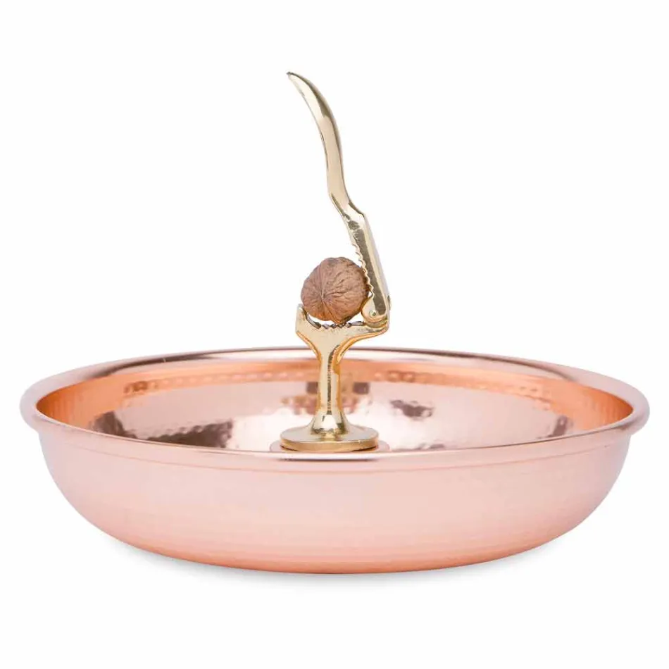 Ręcznie robiona taca na dziadki do orzechów z cynowanej miedzi 28 cm - Paronzo Viadurini