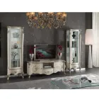 Klasyczna gablota z drzwiami z białego lub orzechowego drewna Made in Italy - Caligola Viadurini