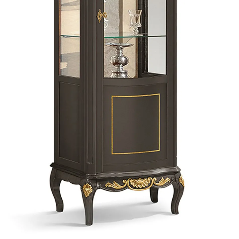 Klasyczna gablota z białego orzecha lub drewna moka Made in Italy - Chantilly Viadurini