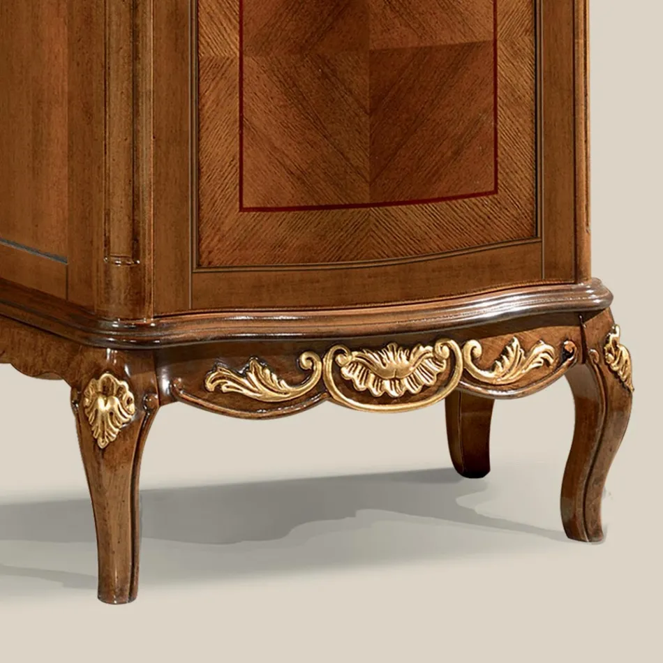 Klasyczna gablota z białego orzecha lub drewna moka Made in Italy - Chantilly Viadurini