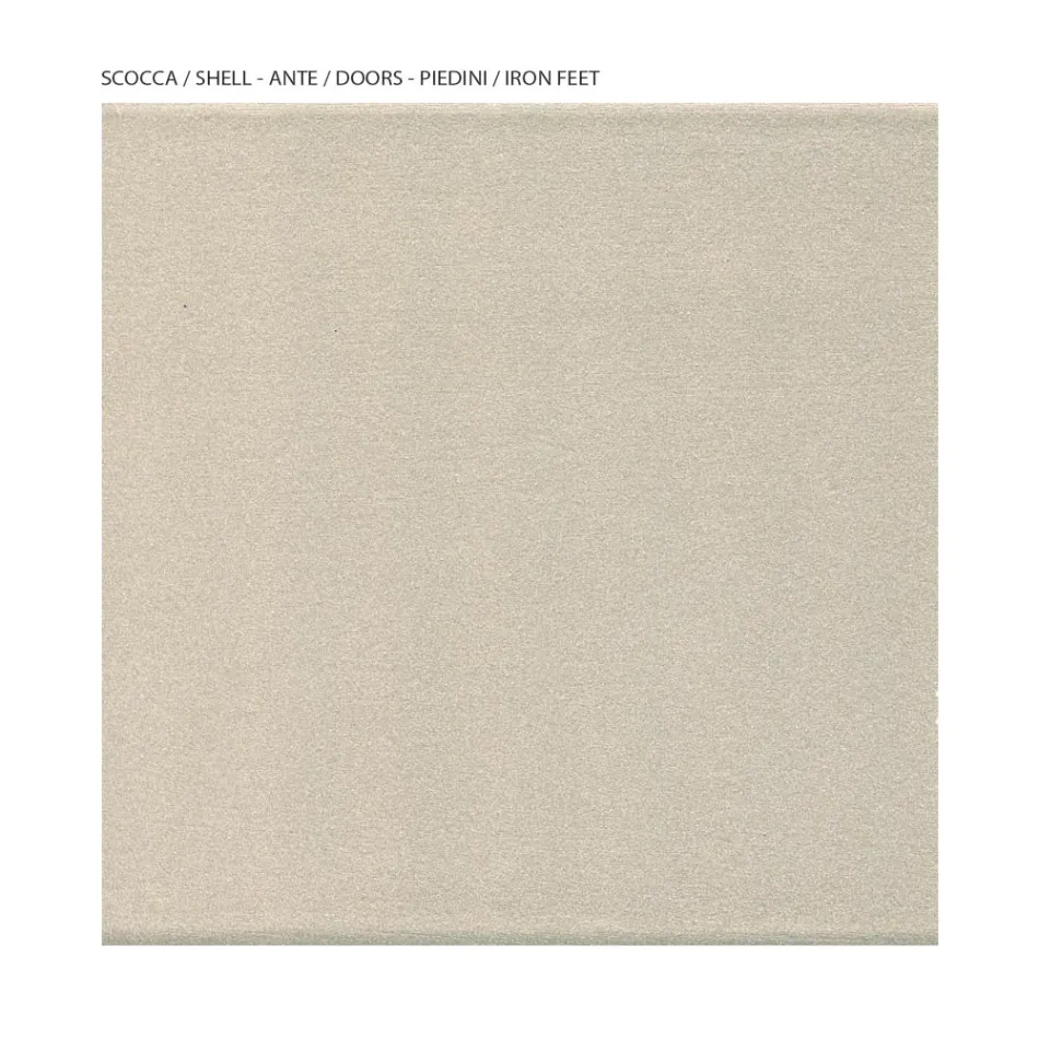 Witryna do salonu z 1 drzwiami z płyty MDF, wykończenie niklowane, wyprodukowano we Włoszech - Hilde Viadurini