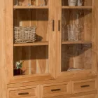 Szafka do salonu Sanda z litego drewna tekowego z 4 drzwiami i 3 szufladami Viadurini