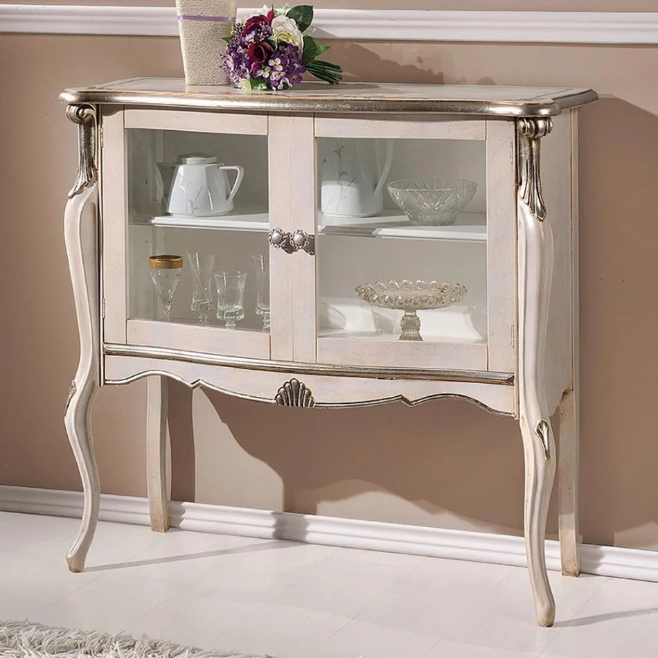 Prezentacja salonu 2 drzwi z orzecha lub białego drewna Made in Italy - Londyn Viadurini