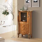 Prezentacja salonu z 1 szklanymi drzwiami i 3 szufladami Made in Italy - Londyn Viadurini