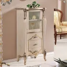 Prezentacja salonu z 1 szklanymi drzwiami i 3 szufladami Made in Italy - Londyn Viadurini