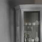 Narożna witryna z 1 drzwiami i 2 szklanymi półkami Made in Italy - Denka Viadurini