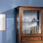Wysoka witryna z 2 drzwiami i 1 szufladą z drewna Bassano, Francja Wyprodukowano we Włoszech - Kidili Viadurini