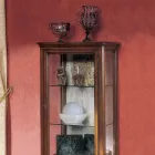 Witryna z 1 szufladą, 1 drzwiami i szklanymi półkami Made in Italy - Anansi Viadurini