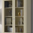 Witryna z 2 drewnianymi drzwiami i 2 szklanymi drzwiami Wyprodukowano we Włoszech - Fenrir Viadurini