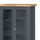 Drewniana witryna z 1 szufladą, 2 drzwiami i 2 półkami Made in Italy - Nanna Viadurini