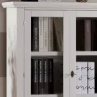 Drewniana witryna z 1 szufladą, 2 drzwiami i 2 półkami Made in Italy - Nanna Viadurini